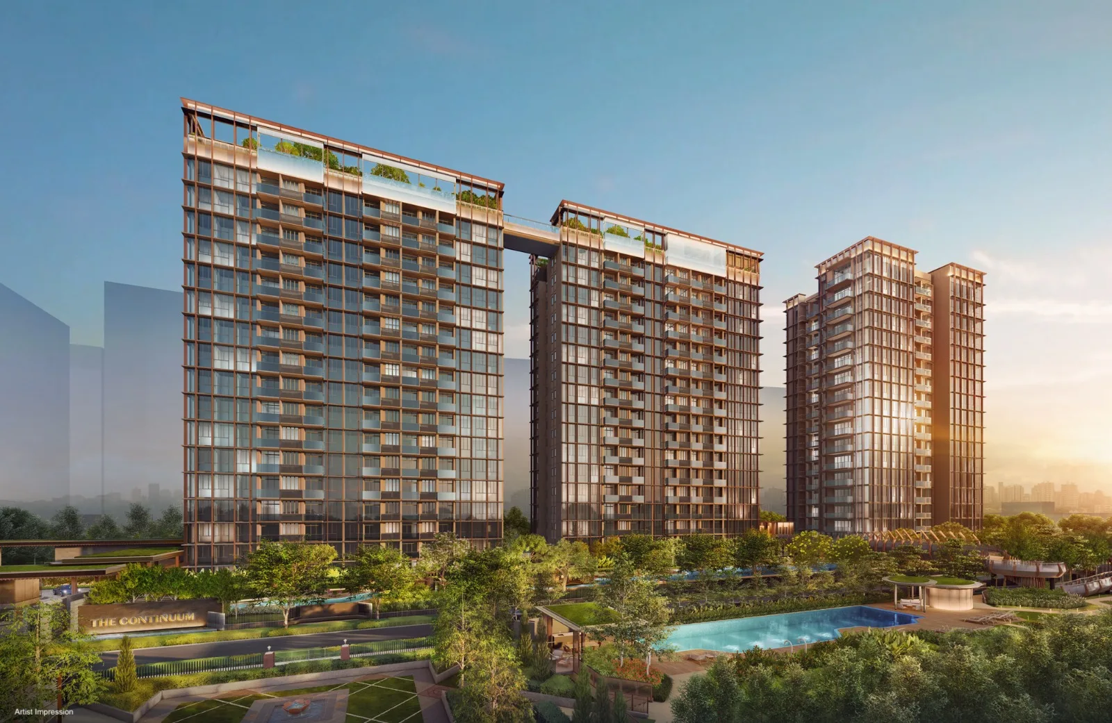 The Continuum — architectural render of the development from Thiam Siew Avenue