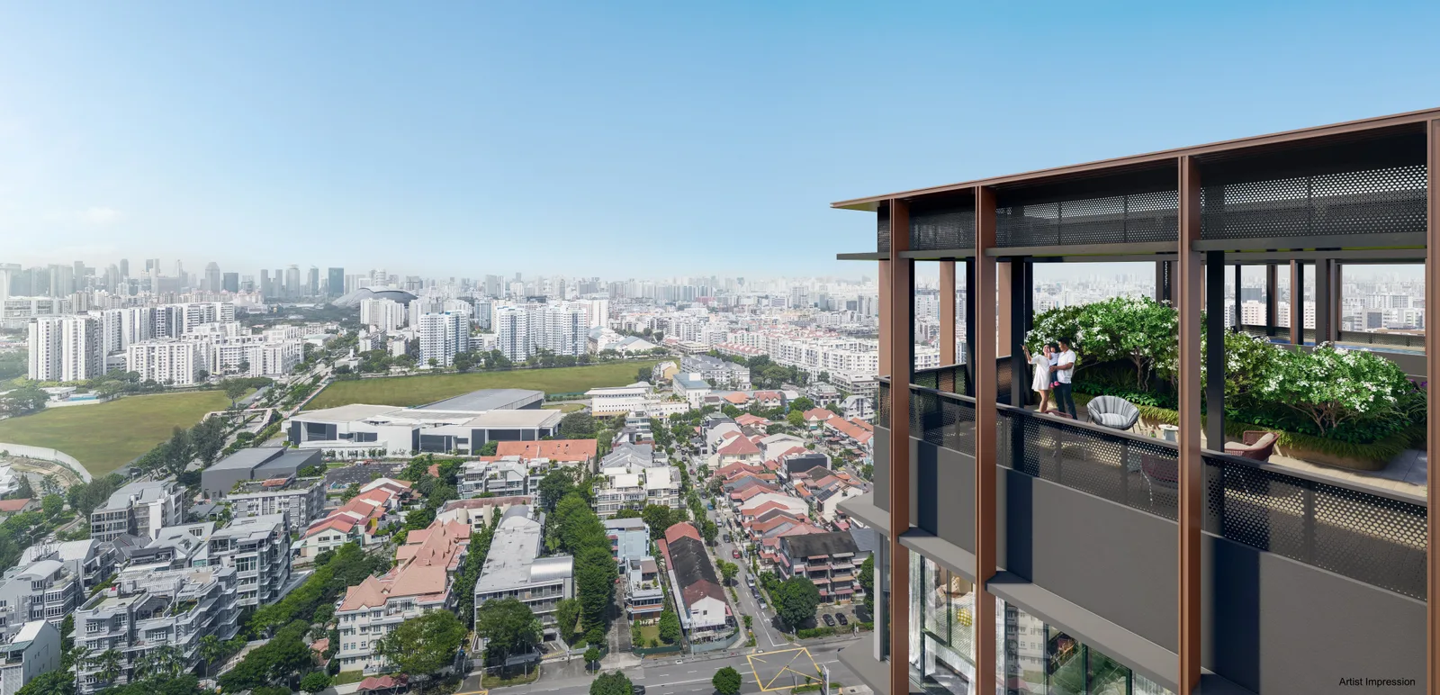 The roof lounge on the north parcel